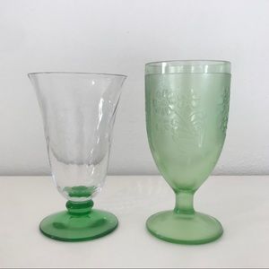 Green Depression Glass Cups